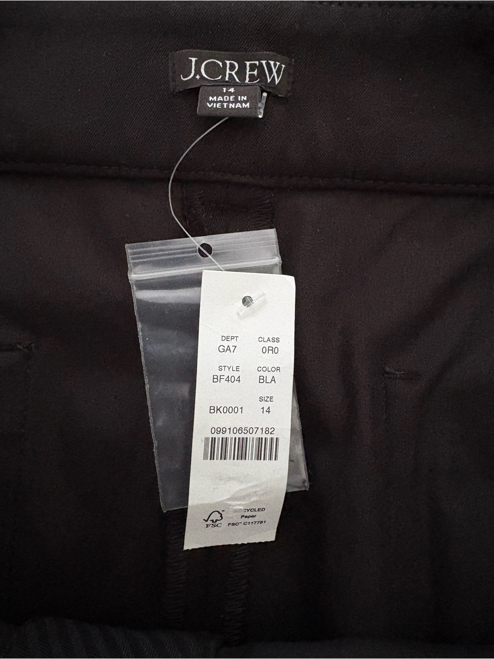 NWT J Crew Retail Sydney Wide Leg Pant in Bi-Stretch Cotton Blend. BlackSize 14 - Picture 4 of 6